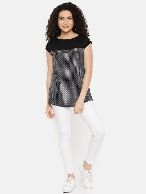 boat neck color block top - 16619326 - Standard Image - 1