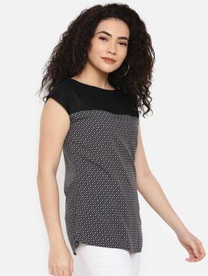 boat neck color block top - 16619326 - Standard Image - 3