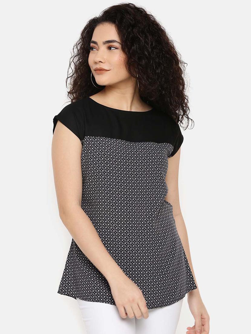 boat neck color block top - 16619326 - Zoom Image - 2