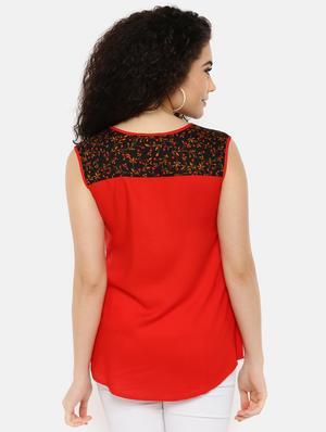 notch neck color block top - 16619327 - Standard Image - 4