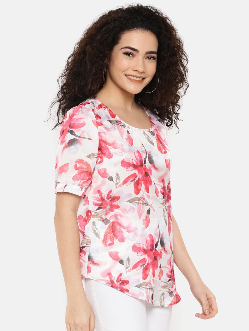 round neck floral top - 16619359 - Zoom Image - 3