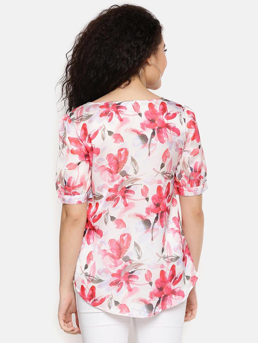 round neck floral top - 16619359 - Zoom Image - 4