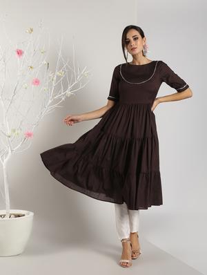 gota patti tiered kurta pant set - 16619446 - Standard Image - 2