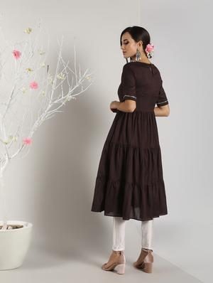 gota patti tiered kurta pant set - 16619446 - Standard Image - 4