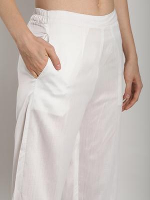 solid flared kurta with pant set - 16619459 - Standard Image - 6