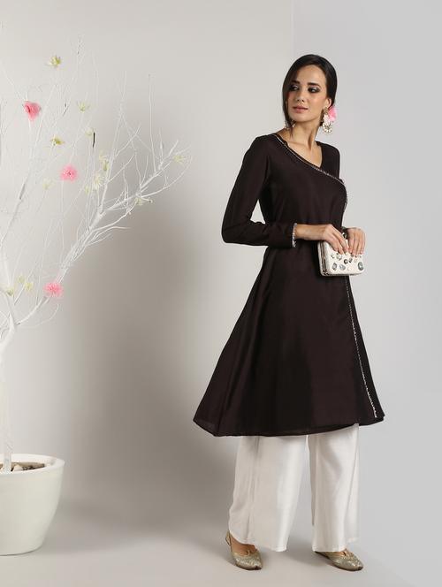 gota work angrakha kurta with palazzo set - 16619465 - Standard Image - 1