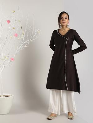 gota work angrakha kurta with palazzo set - 16619465 - Standard Image - 3
