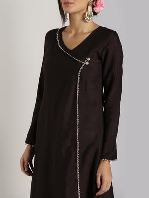 gota work angrakha kurta with palazzo set - 16619465 - Standard Image - 5