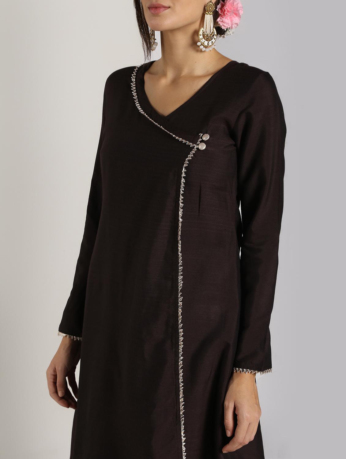gota work angrakha kurta with palazzo set - 16619465 - Zoom Image - 5