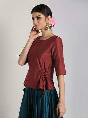 solid flared skirt with top set - 16619468 - Standard Image - 3