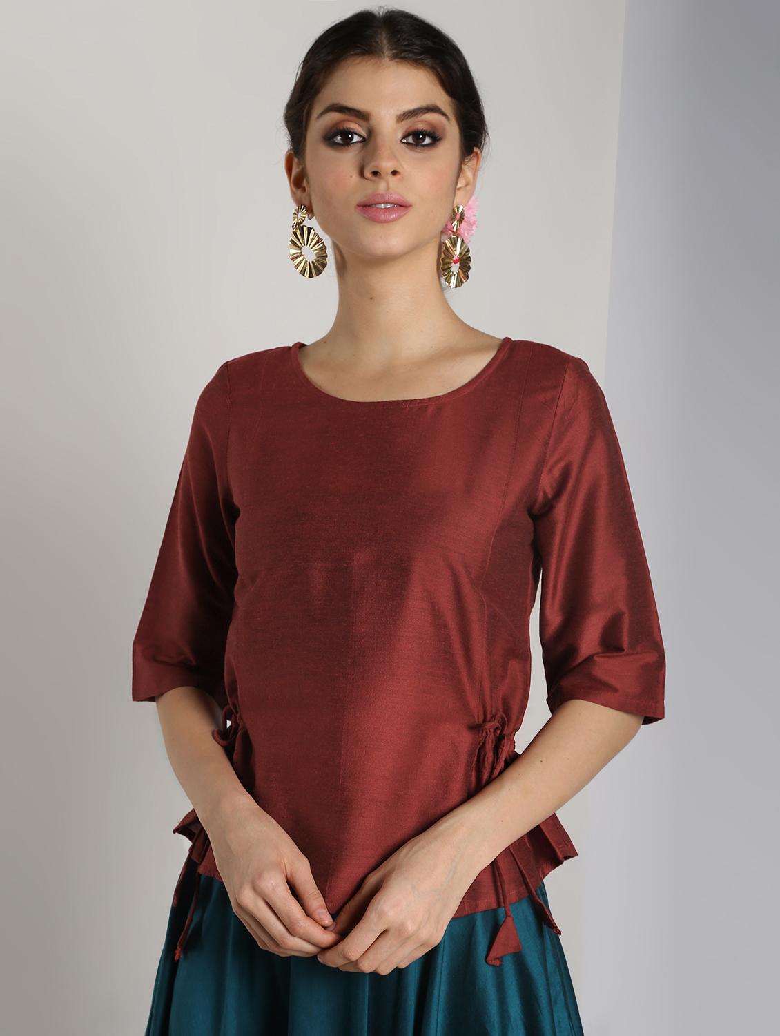 solid flared skirt with top set - 16619468 - Zoom Image - 2