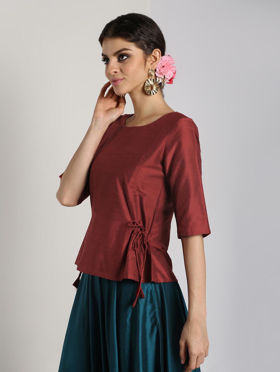 solid flared skirt with top set - 16619468 - Zoom Image - 3
