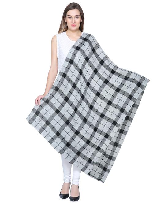 checkered wool shawl - 16619565 - Standard Image - 1