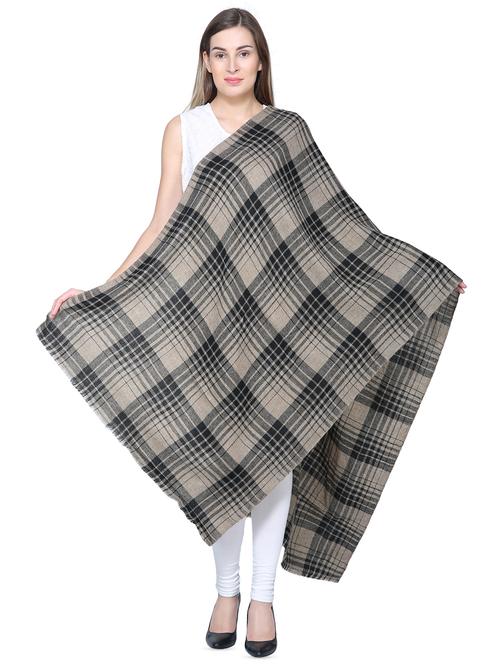 checkered wool shawl - 16619566 - Standard Image - 1