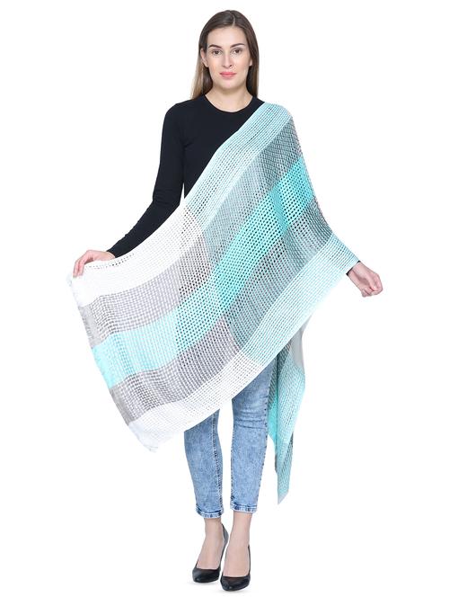 frayed hem striped stole - 16619570 - Standard Image - 1