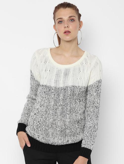 round neck color block pullover - 16620117 - Standard Image - 1