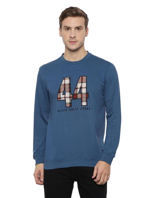 blue typographic chest print sweatshirt - 16620125 - Standard Image - 1