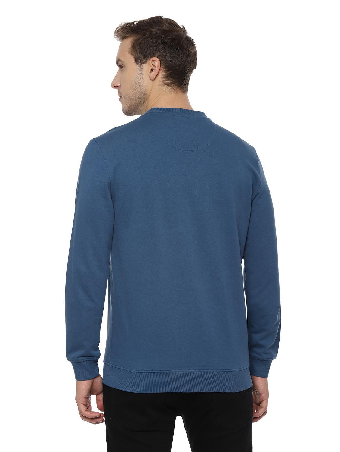 blue typographic chest print sweatshirt - 16620125 - Zoom Image - 2