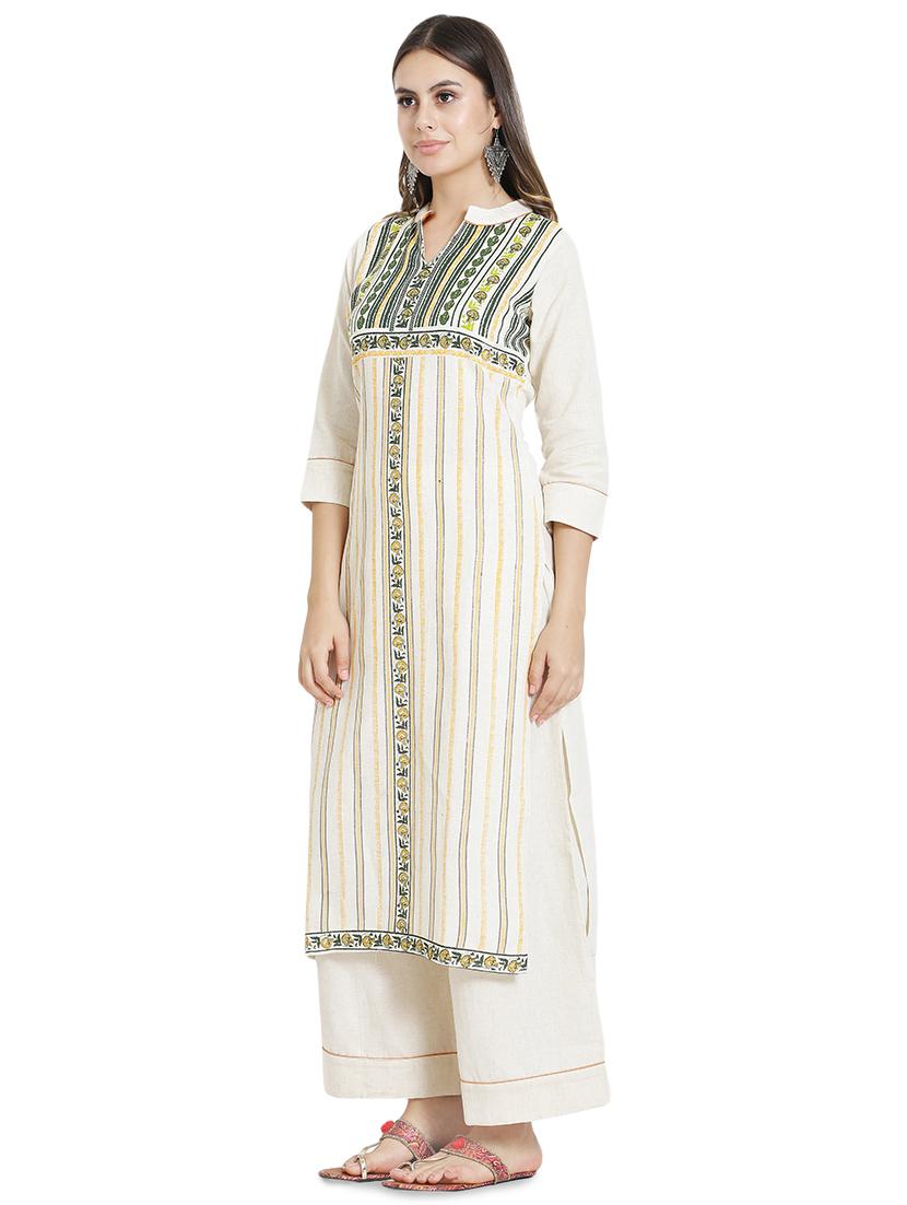 printed kurta palazzo set - 16620300 - Zoom Image - 2