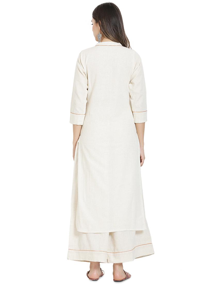 printed kurta palazzo set - 16620300 - Zoom Image - 3