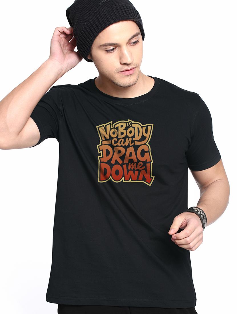 black typographic chest print t-shirt - 16620340 - Zoom Image - 1