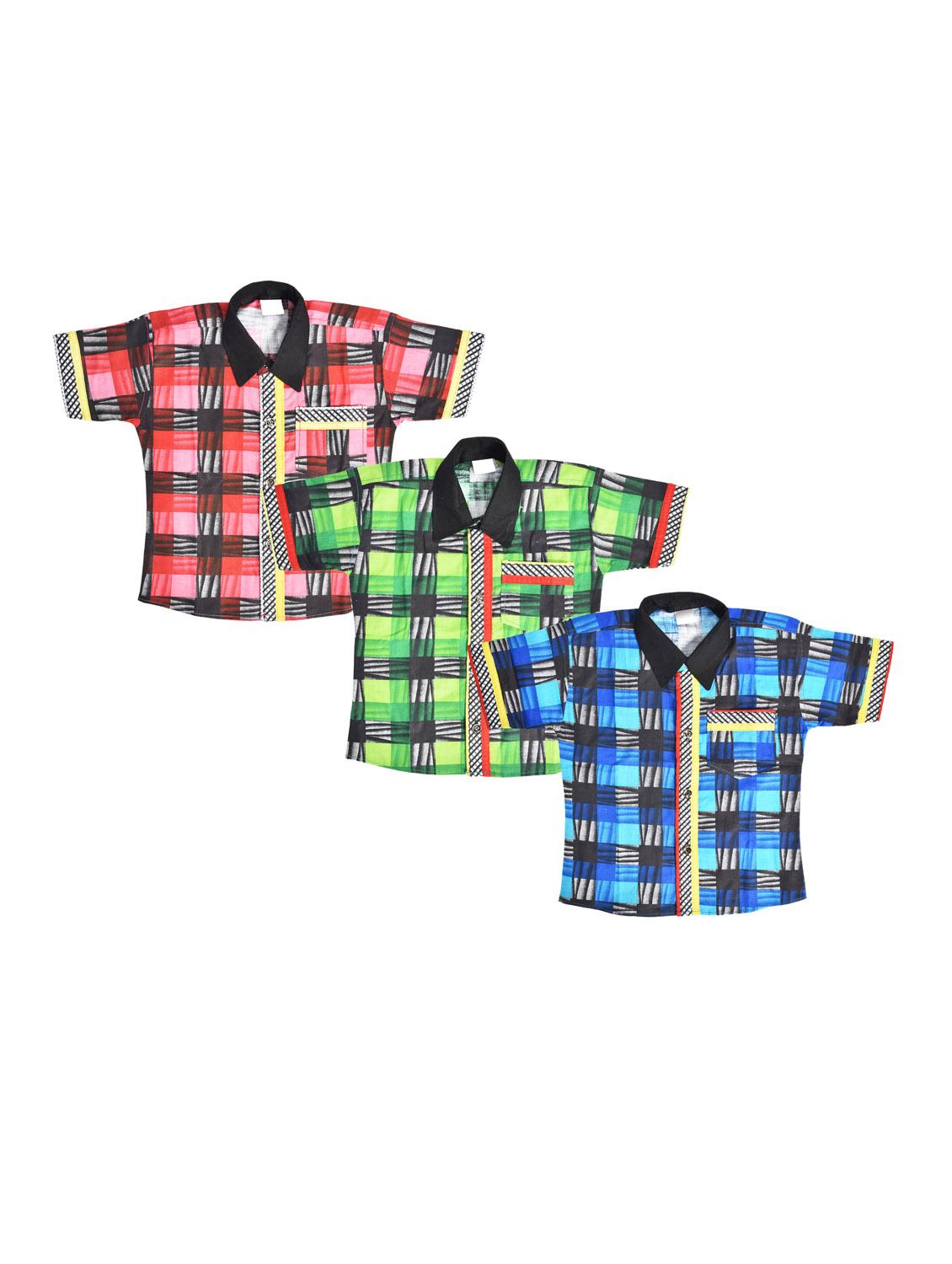set of 3 multi colored cotton shirt - 16620414 - Zoom Image - 1