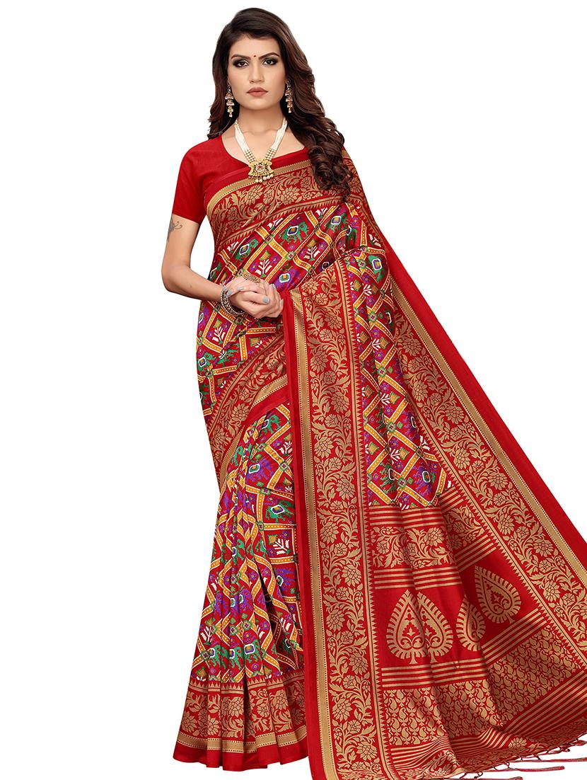 conversational printed saree with blouse - 16620463 - Zoom Image - 1
