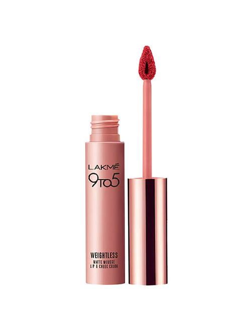 lakme 9 to 5 weightless mousse lip and cheek color, pink plush, 9 g - 16620642 - Very Small Image - 1