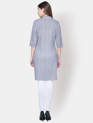 printed straight kurta - 16620764 - Standard Image - 3
