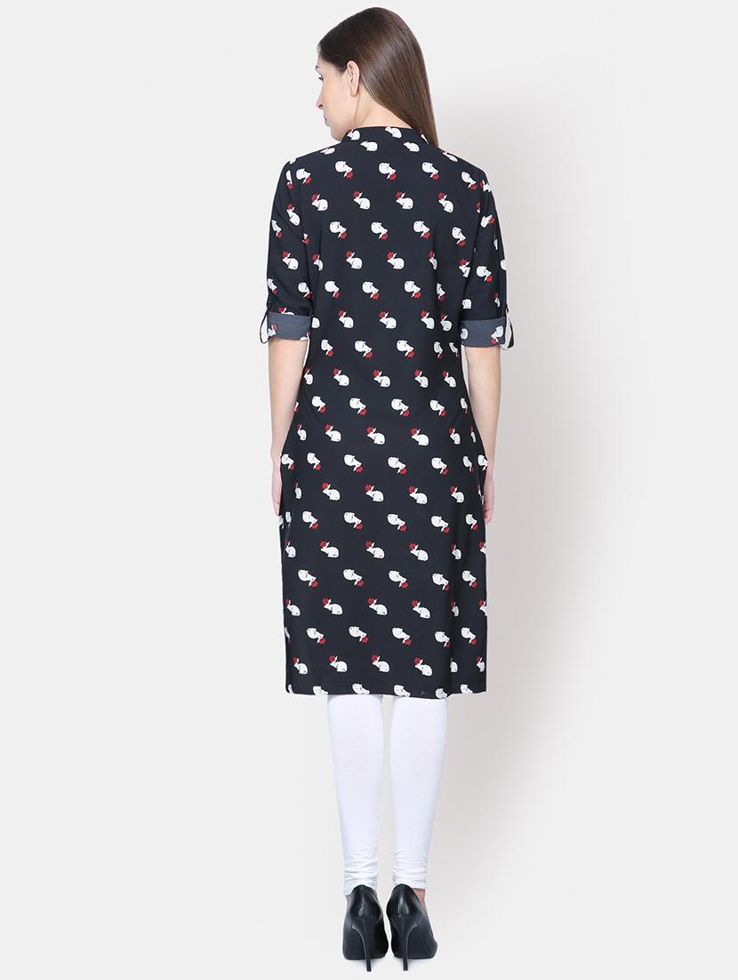 conversational straight kurta - 16620766 - Zoom Image - 3