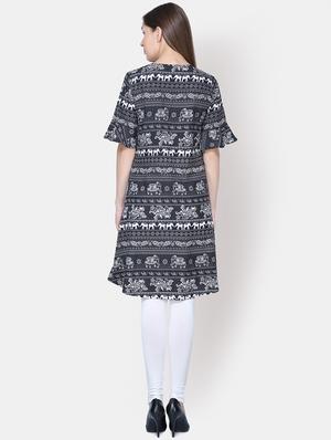printed a-line kurta - 16620769 - Standard Image - 3
