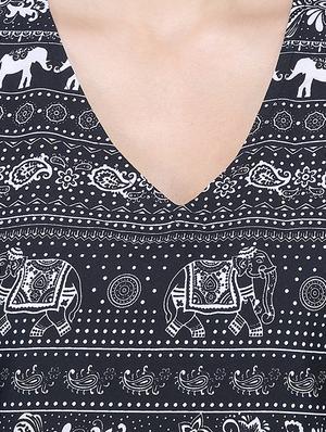 printed a-line kurta - 16620769 - Standard Image - 4