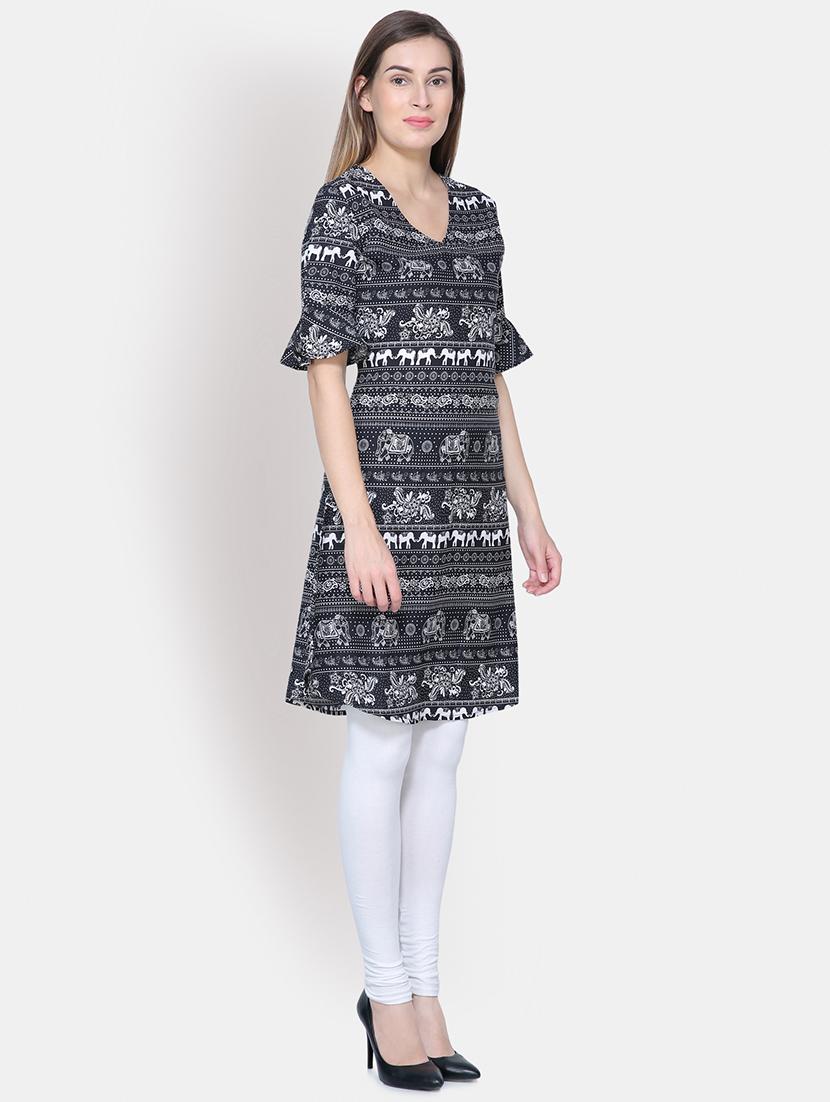 printed a-line kurta - 16620769 - Zoom Image - 2
