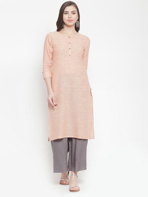striped straight kurta - 16622846 - Standard Image - 1