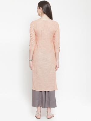 striped straight kurta - 16622846 - Standard Image - 3