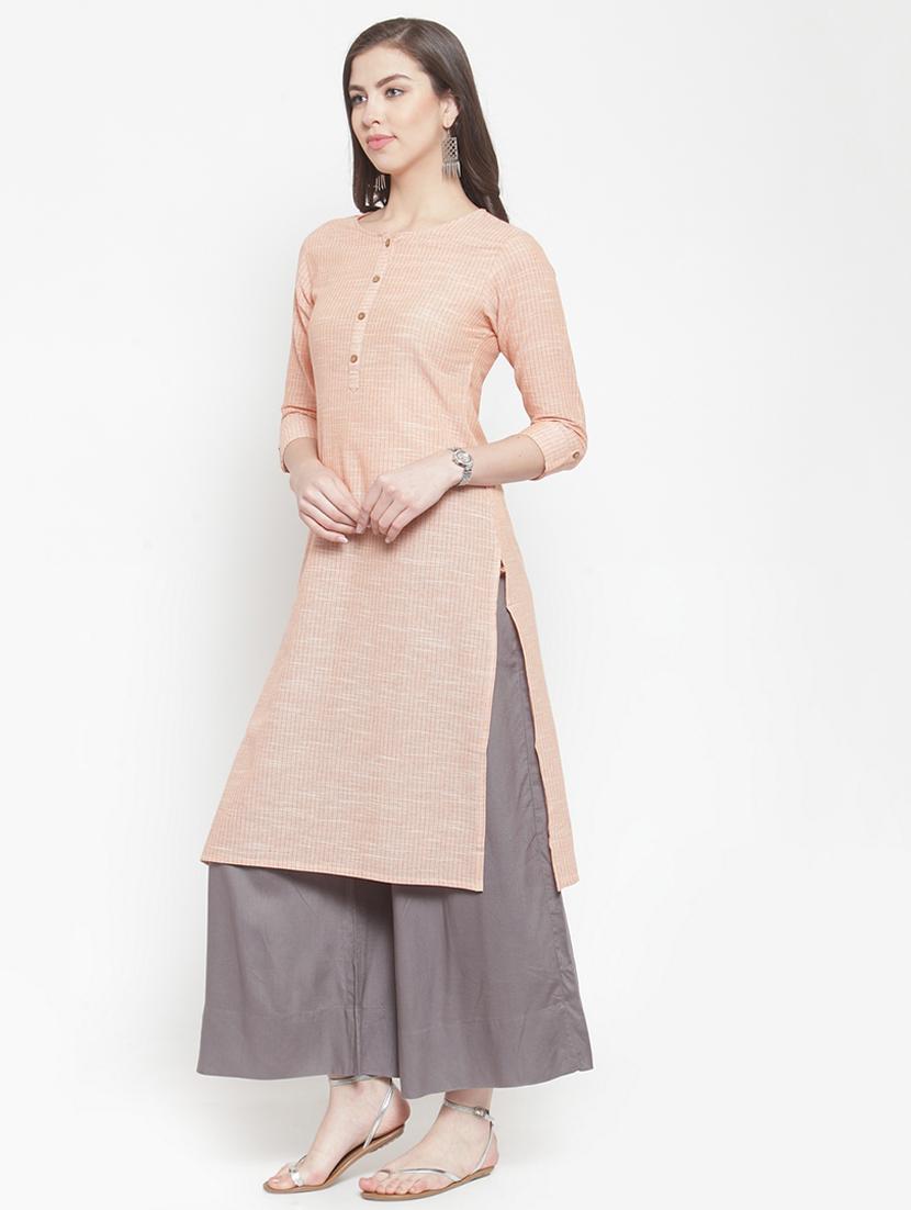 striped straight kurta - 16622846 - Zoom Image - 2