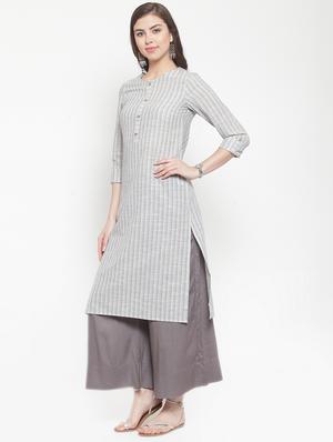 striped straight kurta - 16622848 - Standard Image - 2
