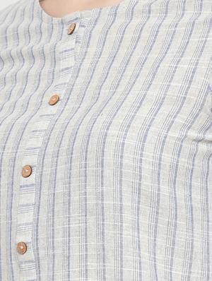 striped straight kurta - 16622848 - Standard Image - 4