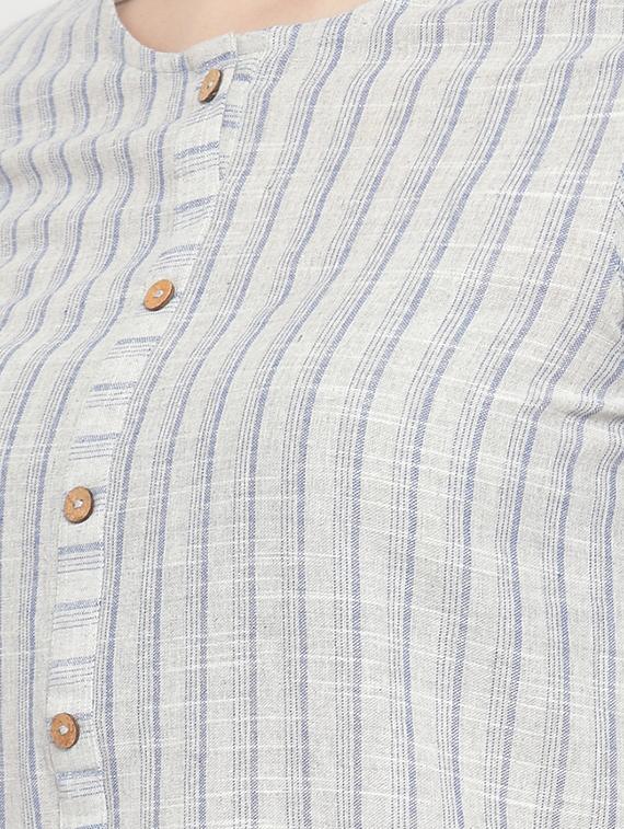 striped straight kurta - 16622848 - Zoom Image - 4