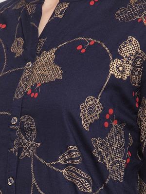 gold print straight kurta - 16622854 - Standard Image - 4