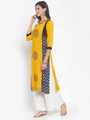printed straight kurta - 16622866 - Standard Image - 2