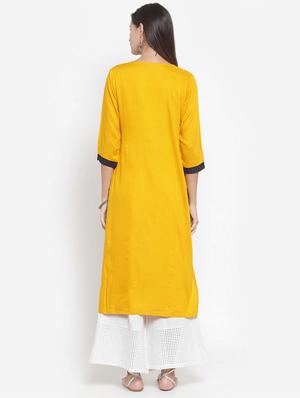 printed straight kurta - 16622866 - Standard Image - 3