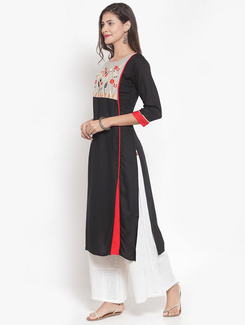 embroidered straight kurta - 16622871 - Zoom Image - 2