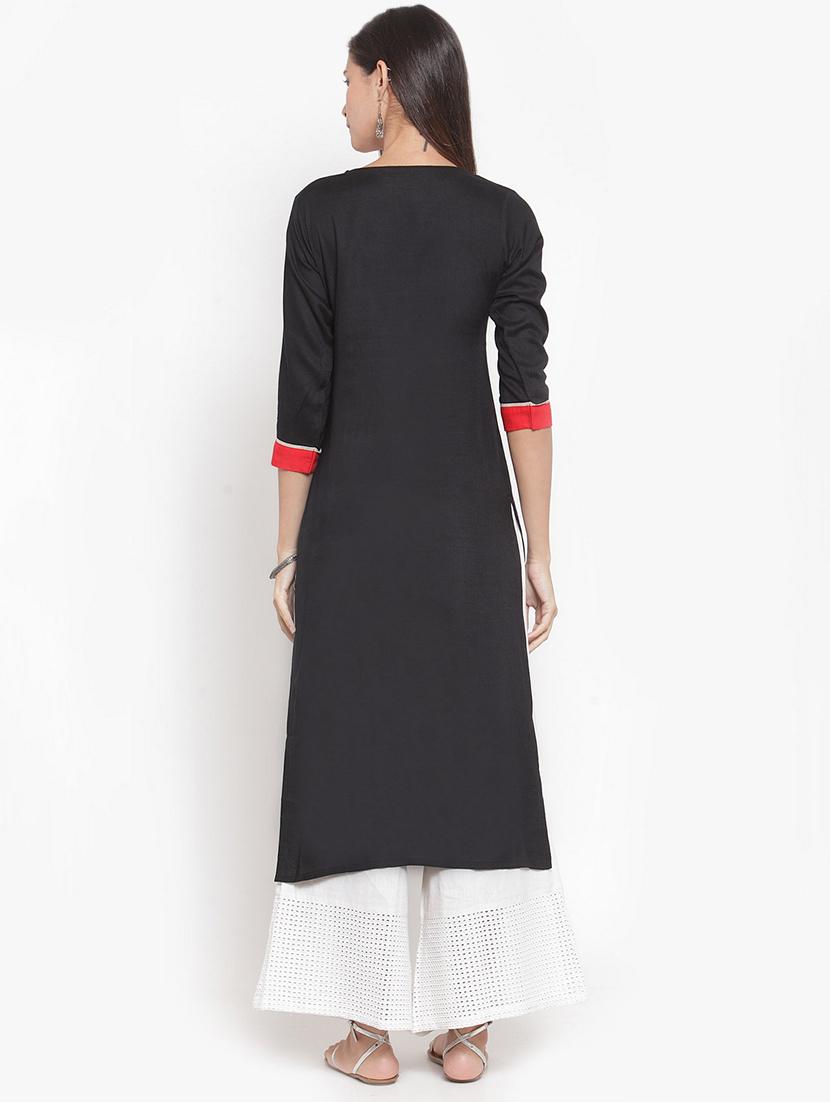 embroidered straight kurta - 16622871 - Zoom Image - 3