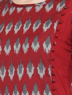 ikat straight kurta - 16622886 - Standard Image - 4