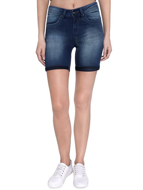 high rise denim shorts - 16622900 - Very Small Image - 1
