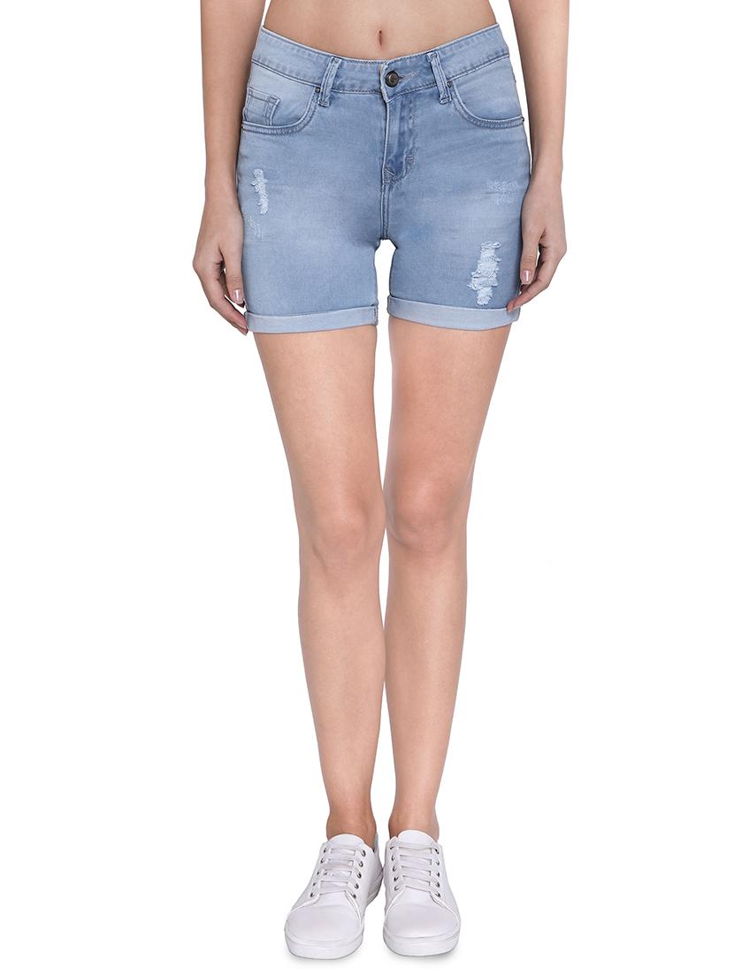 high rise stone washed shorts - 16622901 - Zoom Image - 1