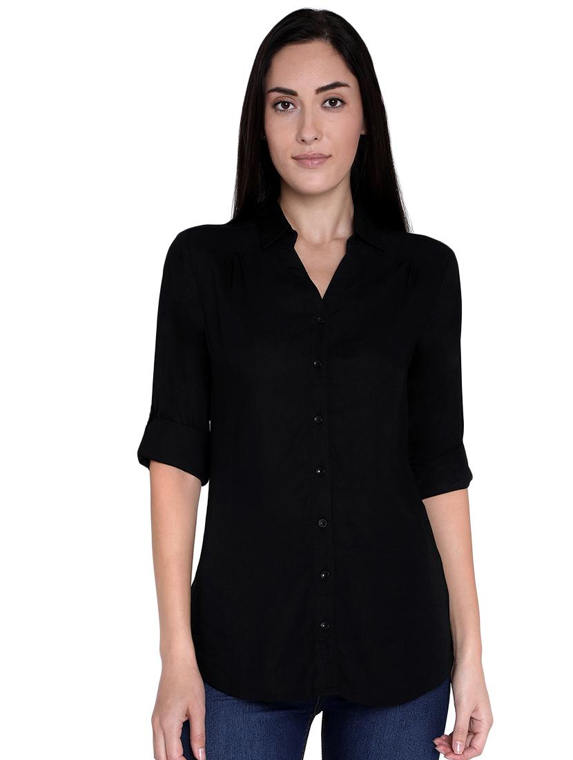 roll up sleeved solid shirt - 16622903 - Zoom Image - 1