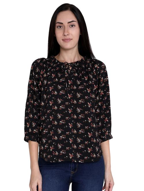 tie up neck floral top - 16622906 - Very Small Image - 1