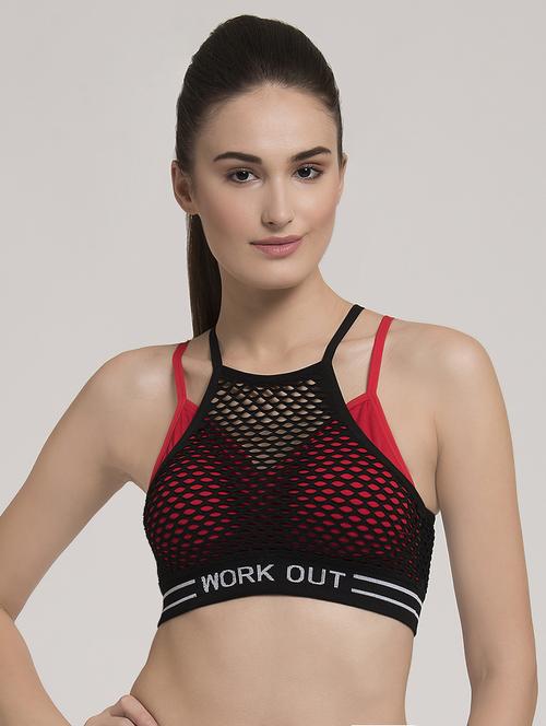 styled back sheer panel bra - 16624638 - Standard Image - 1
